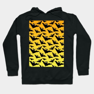 Orange yellow black bats Halloween pattern Hoodie